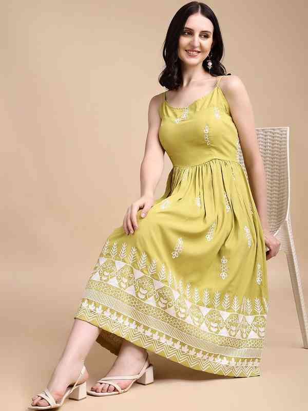 Parrot Green Dress - Buy Parrot Green Dress online in India