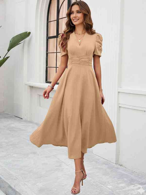 pleated dress yellow Betsy & Adam Women's Pleated Strapless Gown - Butter