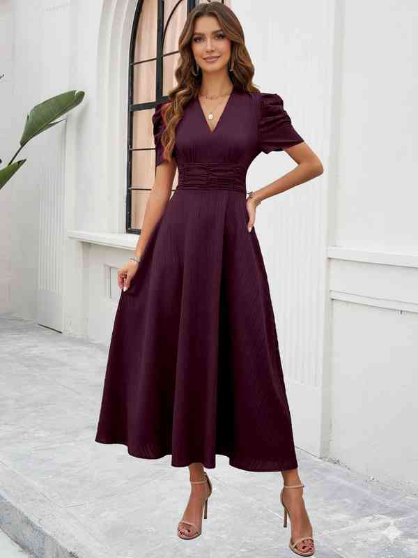 stella nova embroidered midi dress STELLA NOVA Embroidered Midi Dress in Brown main image 0