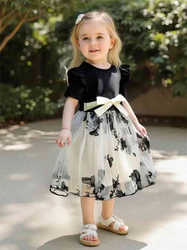 black dress for girls Glitter Tulle Little Black Dress for Girl main image 0