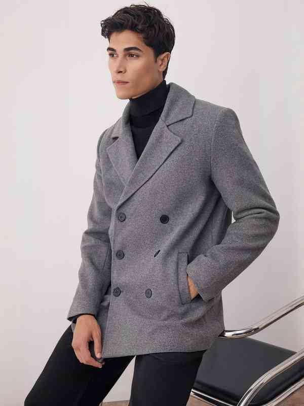 コルニエWOOL DOUBLE CLOTH PEA COAT TOP GRAY コルニエWOOL DOUBLE CLOTH PEA COAT TOP GRAY コルニエWOOL