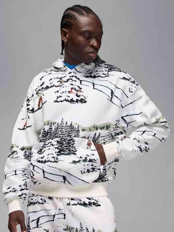 nike printed fleece crew