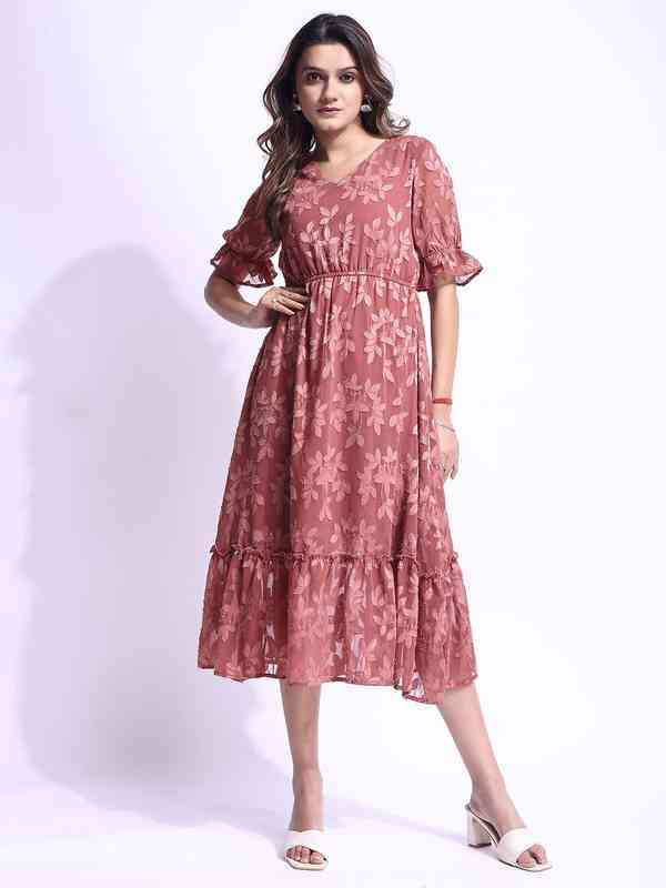 ANDRÉSD V line jacquard dress Farm Rio Sleeveless V-Neck Jacquard Lurex A-Line Maxi Dress