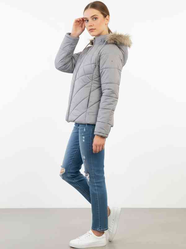 white and grey nike puffer jacket