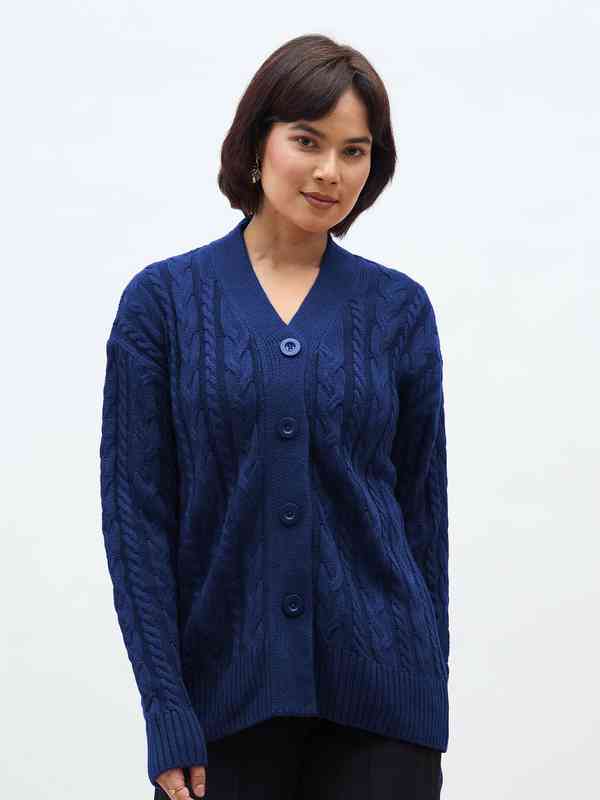 OURLEGACY 22 FUNKY BLUE BIG CARDIGAN 46 Oversized knit cardigan