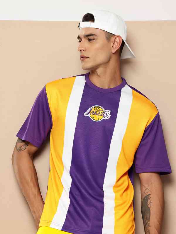 yellow and purple nike shirt
