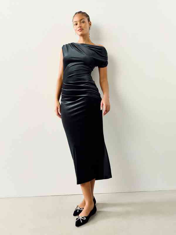 chinese dress ladies Off-The-Shoulder Contrast-Trim Mini Dress main image 1
