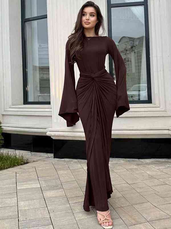 modest dresses women The Sandra Modest Ruffle Dress Redwood / XS main image 1
