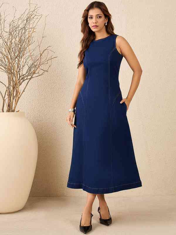 navy midi evening dress Wintar