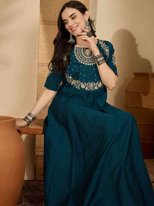 embroidered womens dresses Stetson Women's Allover Embroidered Denim Dress main image 1