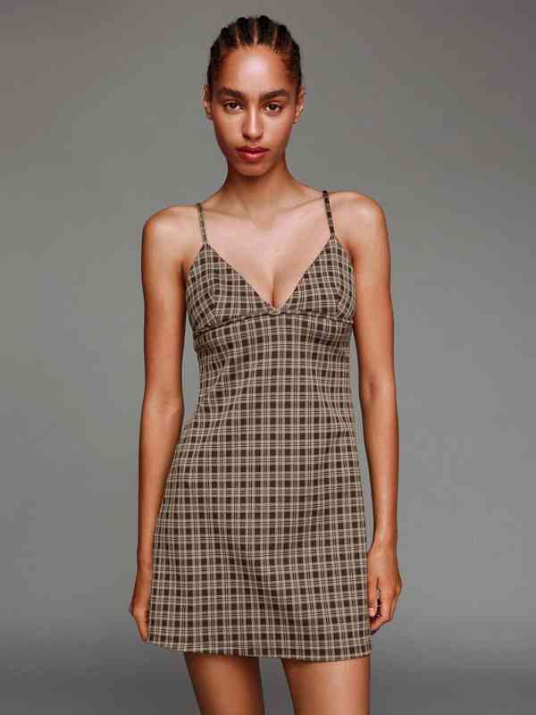 Brown Checked Dress 7282534.htm - Buy Brown Checked Dress 7282534
