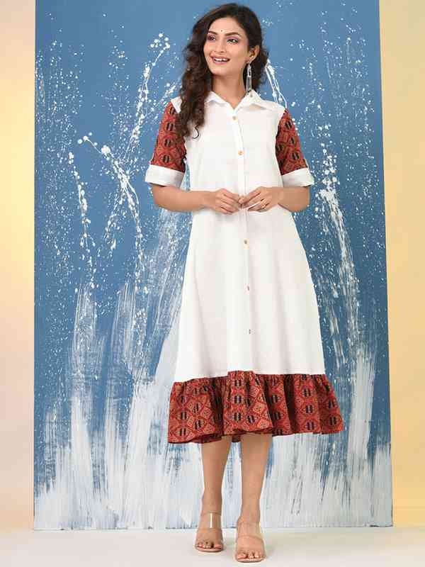 blair and serena blue and orange dresses Traditional Ajrak Sindhi Kurta/Dress main image 0