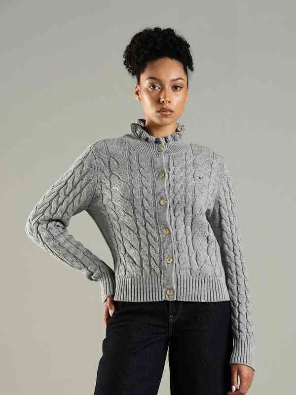 Smag Grey Textured High Neck Sweater 3623891.htm - Buy Smag Grey