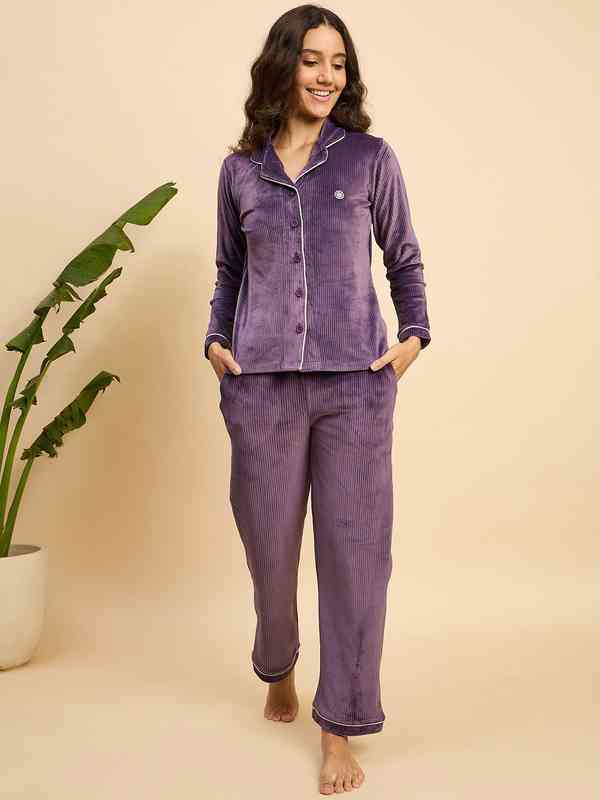 night dress for winter women Cute Heart Pattern Sleep Dress : Fluffy Fleece Winter Nightgown