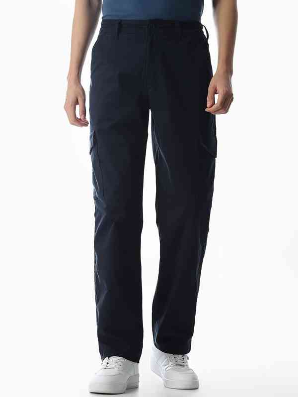 Navy Blue Solid Cargo Pants 4601887.htm - Buy Navy Blue Solid