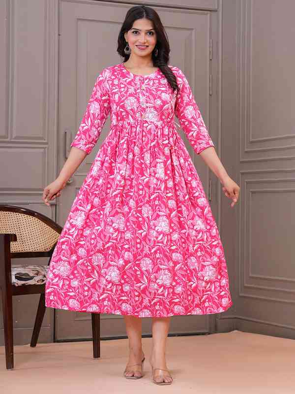 Women Maxi Dresses Pink Lace - Buy Women Maxi Dresses Pink Lace online in  India