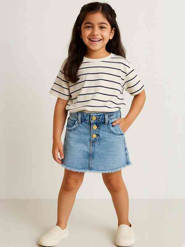 Kika button mini skirt andmary Black