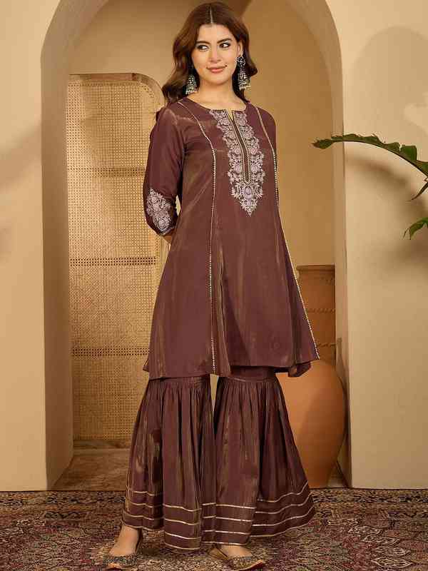 Brown Sharara - Buy Brown Sharara online in India