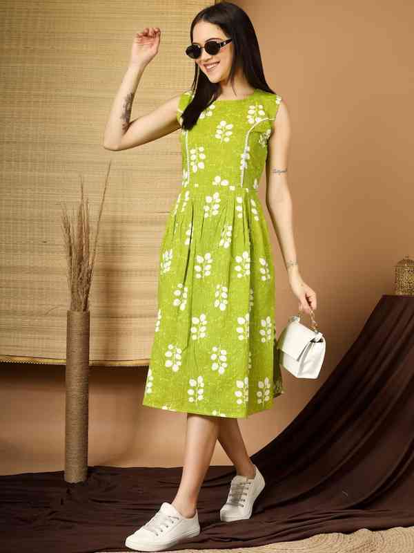 Parrot Green Dress - Buy Parrot Green Dress online in India