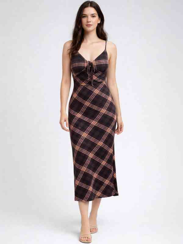 Brown Checked Dress - Buy Brown Checked Dress online in India Brown Checked Dress - Buy Brown Checked Dress online in India