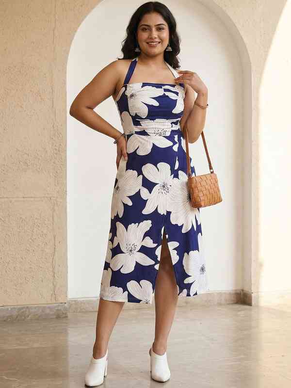 a line frock dress Black Cut Out Ruched A-Line Midi Dress With Bead Detail