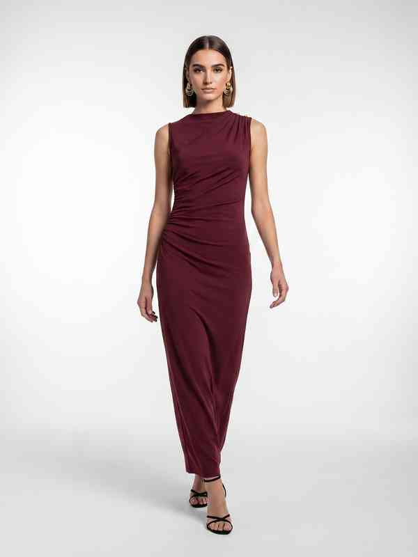 teal bodycon dress Aces Cami Strap Ruffle Hem Mini Bodycon Dress Wine main image 0