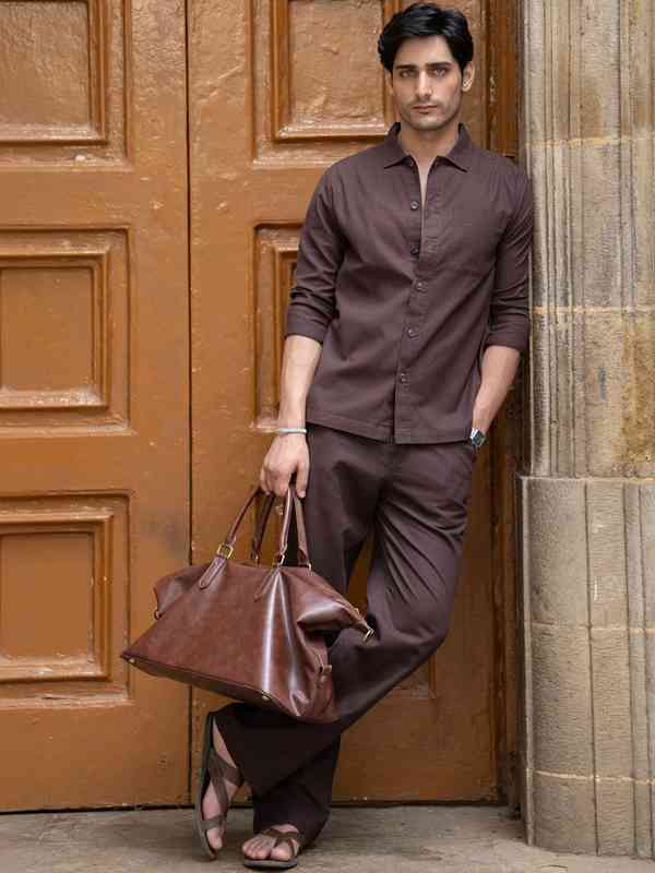 Brown Beige Men Apparel Shirts - Buy Brown Beige Men Apparel Shirts online  in India