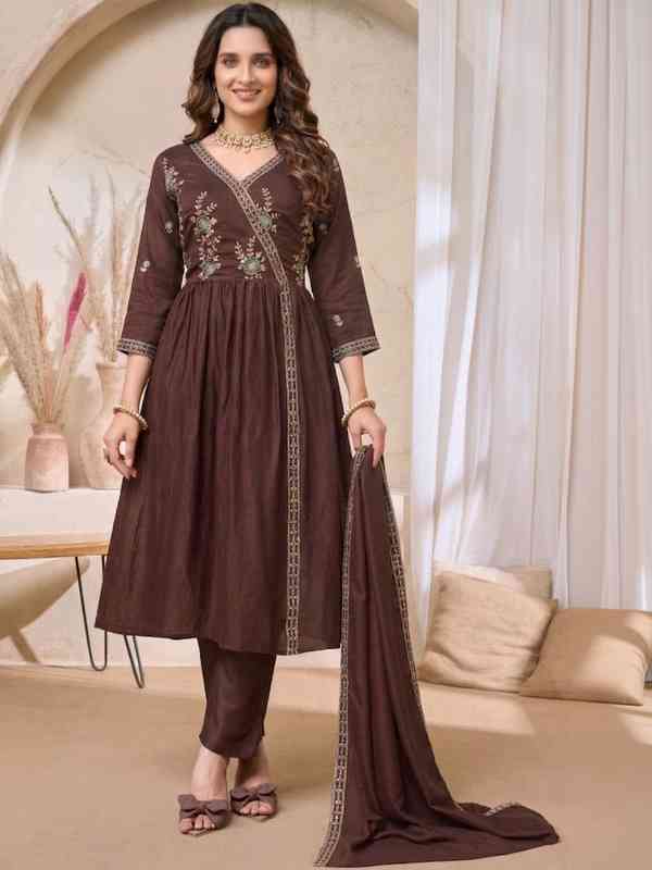 norma kamali brown halter dress RICH BROWN ANARKALI