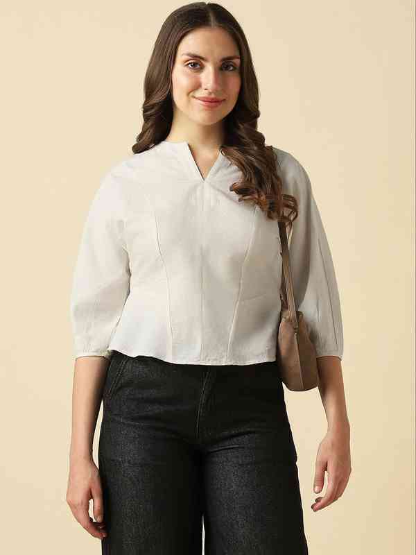 Global Desi Off White Tops - Buy Global Desi Off White Tops online
