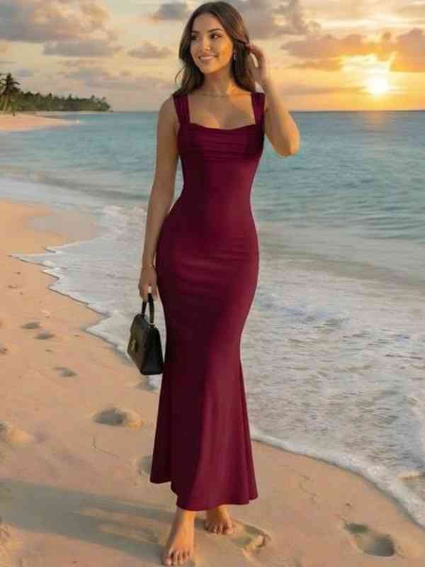 Maroon Women Dresses Bodycon - Buy Maroon Women Dresses Bodycon online in  India
