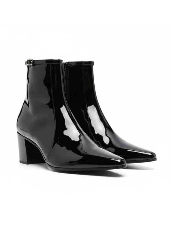 【archive】Patent Leather side zip boots Zip Shoes Men - Buy Zip Shoes Men online in India