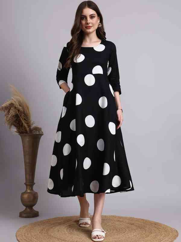 Black Polka Dot Dress - Buy Black Polka Dot Dress online in India Black Polka Dot Dress - Buy Black Polka Dot Dress online in India