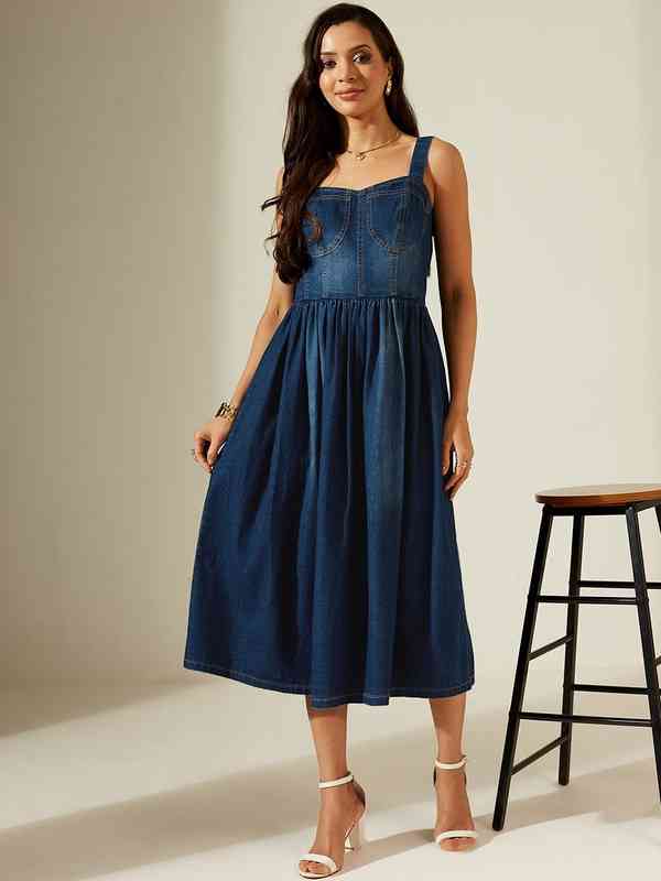 Miss Chase Blue Sleeveless Mini Skater Dress 4366852.htm - Buy Miss Chase  Blue Sleeveless Mini Skater Dress 4366852.htm online in India