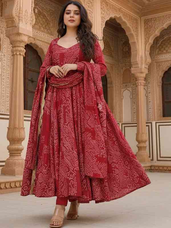 long sleeve ankle length white dress Buy Lehenga Mart Designer Anarkali Suit Ready To Wear Kurta Pant With  Dupatta For Women-Red Online at Low Prices