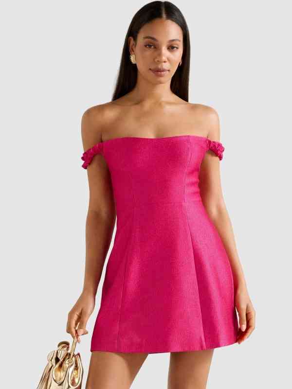 forever new hot pink dress Clementine High Neck Satin Maxi Dress Hot Pink