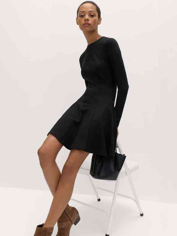 Marks Spencer Black Solid Fit And Flare Dress - Buy Marks Spencer Black  Solid Fit And Flare Dress online in India