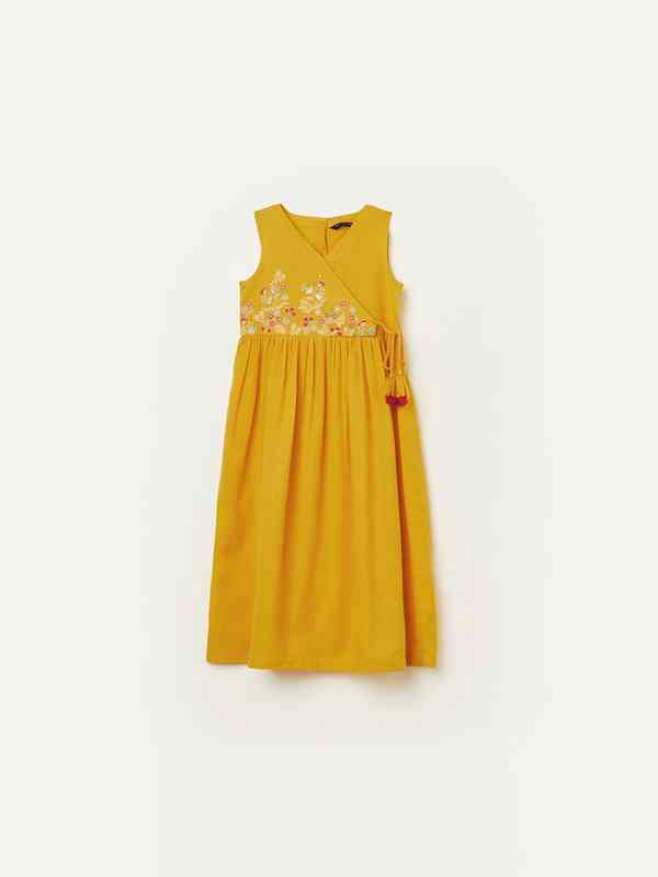 free people oxford black embroidered swing dress Leaf Embroidered Stripe Poplin Dress, Garden Leaf – SOTE main image 1