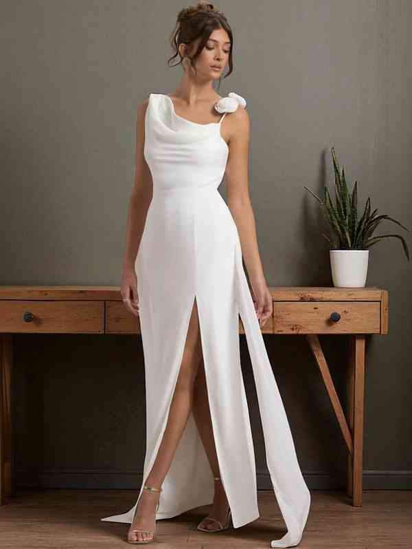 formal black and white striped dress Ava Presley 40127 Prom Dress - White/Black main image 0