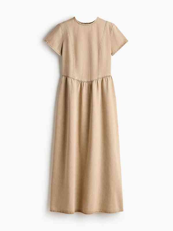 cocktail dress designers Jacquard Denim Midi Dress  Allie May Boutique