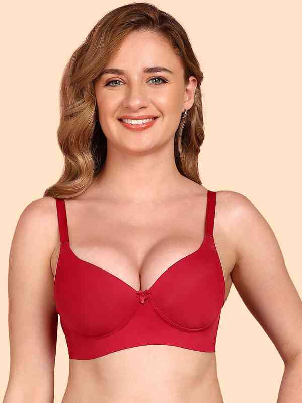 Soutien-gorge Dentelle Rouge à Armature - Push-up Rembourré - Taille 28B - Sans étiquettes Neuf