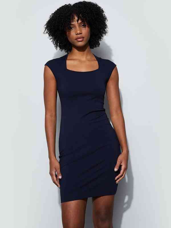 Navy Blue Black Women Dresses Ginger By Lifestyle - Buy Navy Blue Black  Women Dresses Ginger By Lifestyle online in India