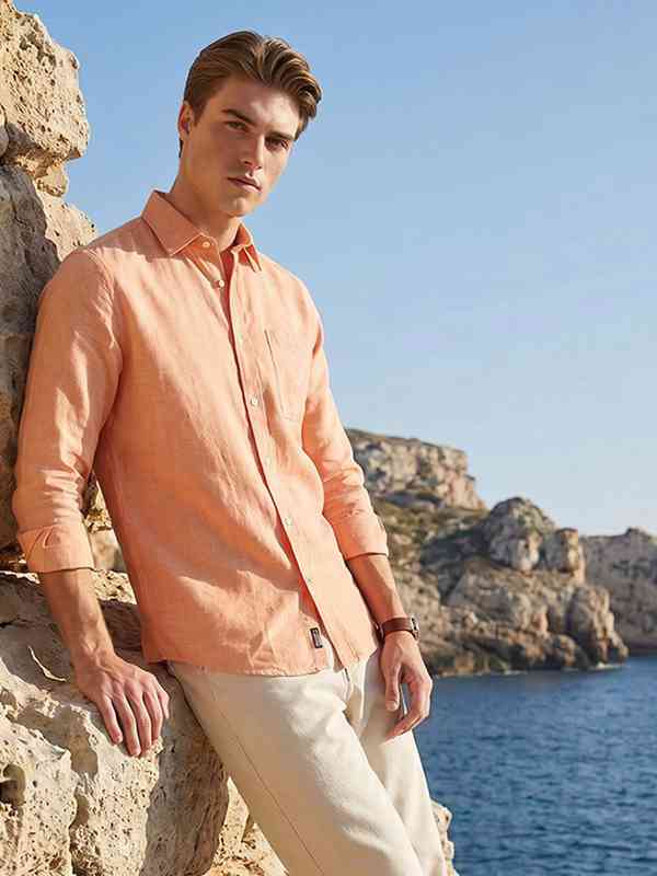 van heusen orange dress shirt Orange Van Heusen Dress Shirts