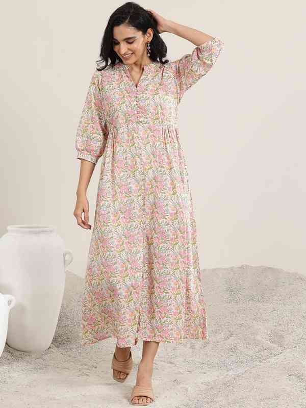 womens long casual dresses White Stripe Ribbed Maxi Dress - Casual Dresses main image 0