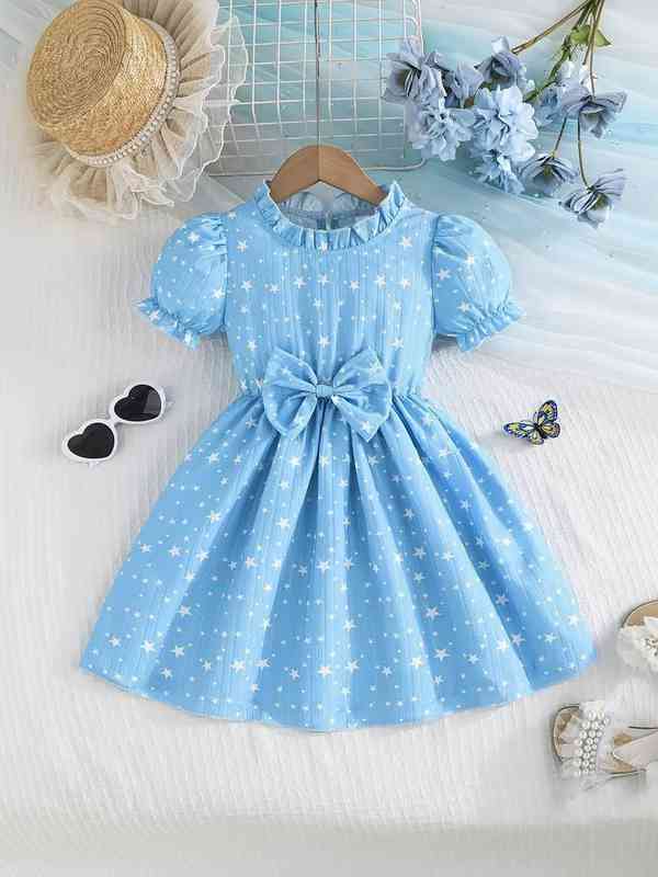 hairstyles for blue dress Blue Party Wear Gown for Girls main image 0