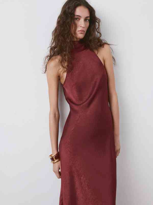 red dress for women Rihoas Elegant Jacquard Formal Dress
