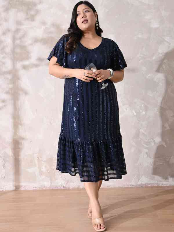 nordstrom blue cocktail dress Navy Blue Sequin Mermaid Prom Dresses Spaghetti Strap V-Neck Lace Applique 24097 Custom Colors / US6 main image 1