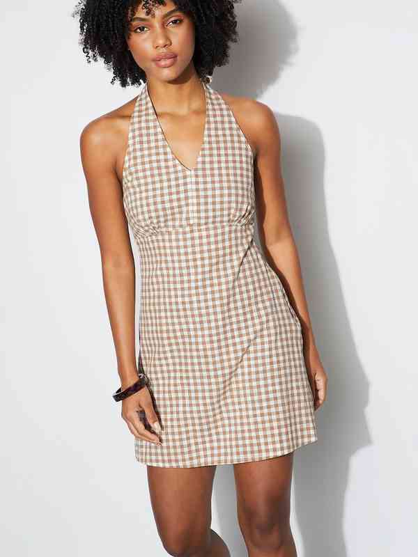 brown dress outfit for wedding Alamere Dress - Norfolk Plaid main image 0