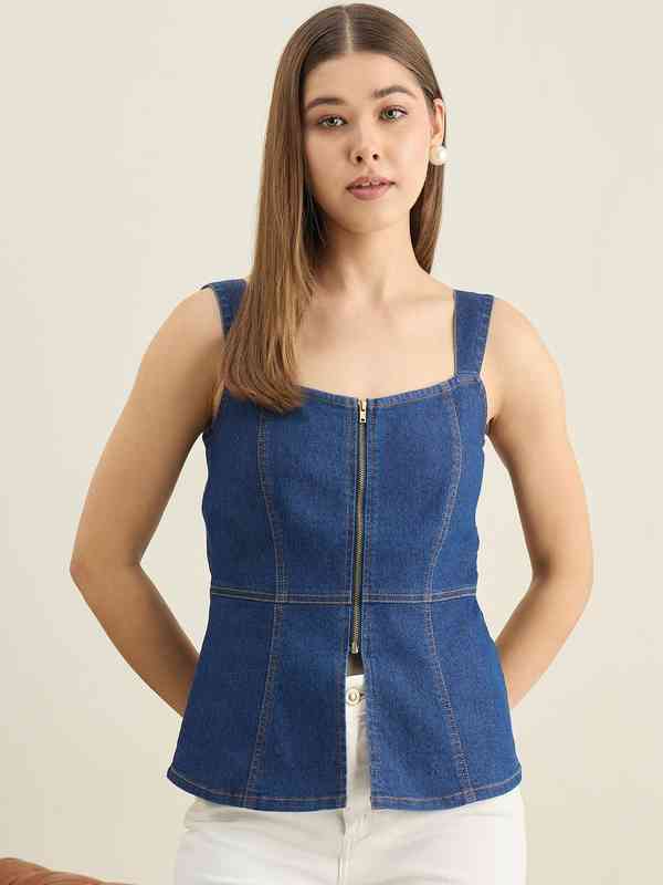 Zip Denim Tops - Buy Zip Denim Tops online in India