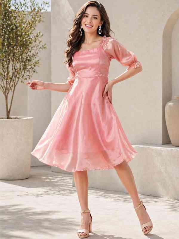 light grey dress pants slim fit Women's Midi Dress main image 1