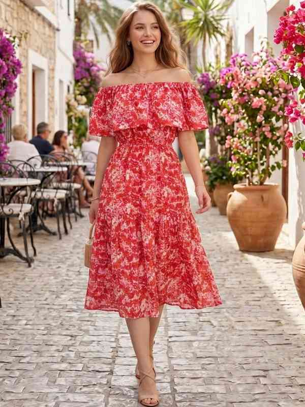 scuba off shoulder dress Goddiva Off Shoulder Back Satin Bow Scuba Maxi Dress